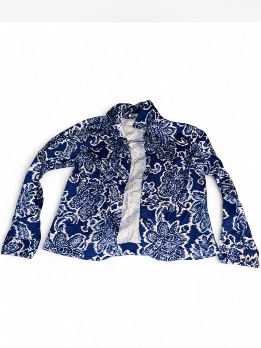 Vintage Blue and White Floral Paisley Jacket